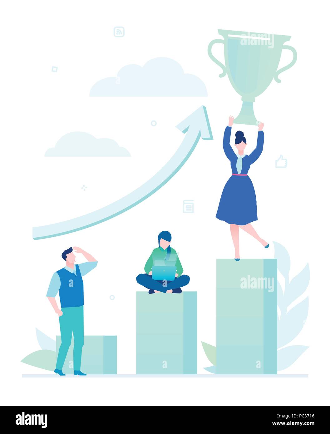 Business success - flat design style illustration Stock Vector Image ...