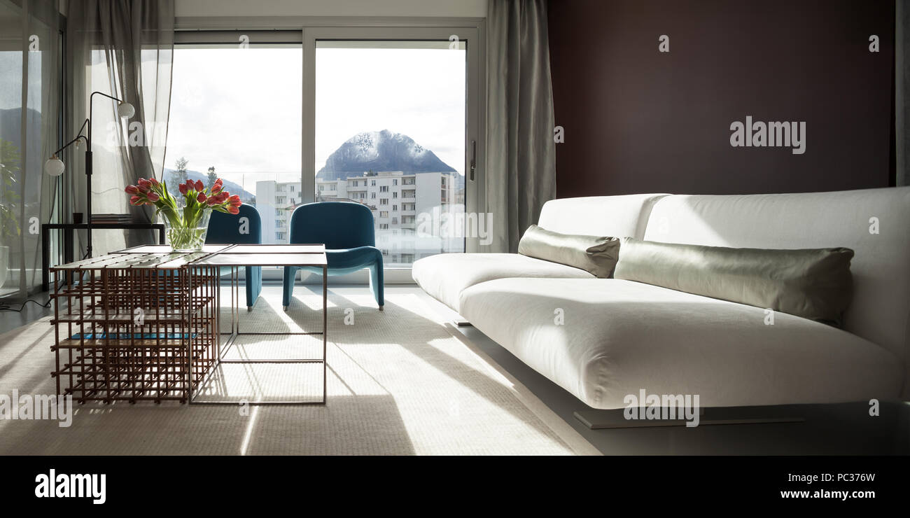 Image showcasing Luxury apartment, comfortable living room with modern furniture Stock ...
