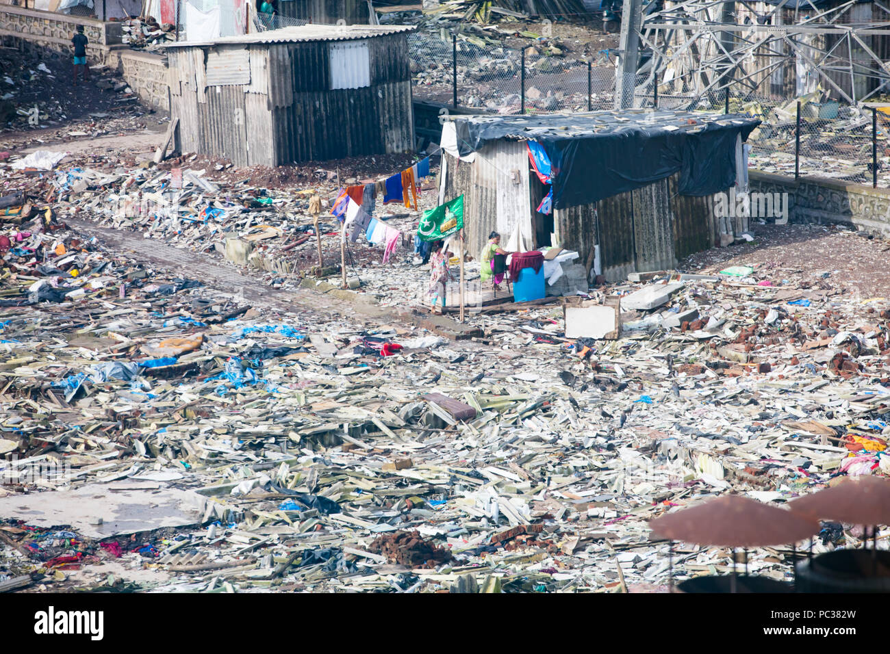 Mumbai Slum Development Stock Photo