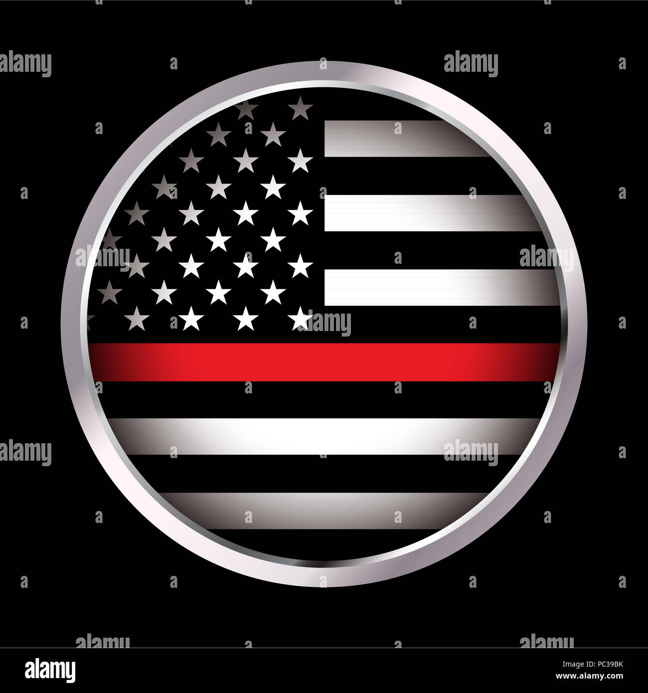 An American Flag Icon Firefighter Support Flag Vector Eps 10