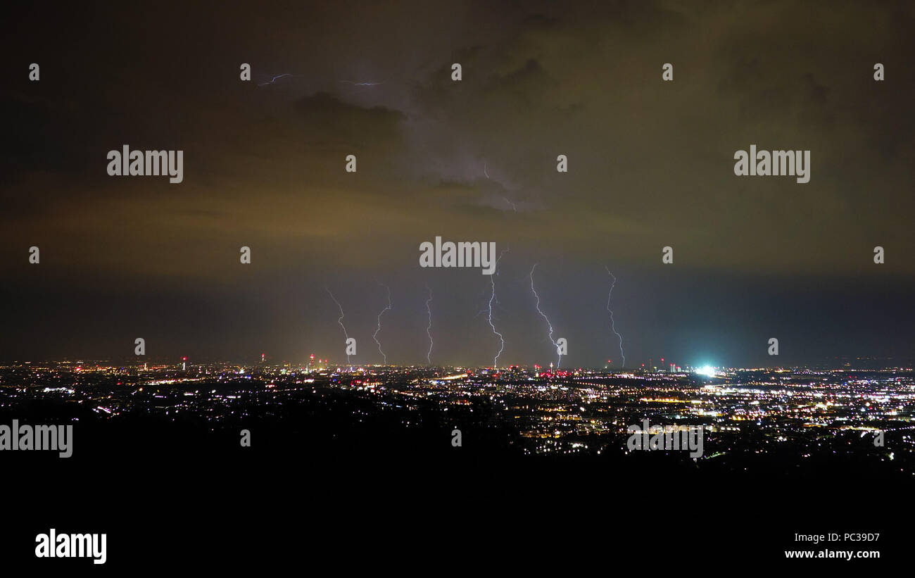 Lightnings over Vienna Stock Photo