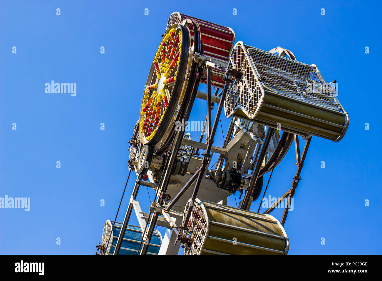 Cage Amusement Ride At Small County Fair Stock Photo Alamy