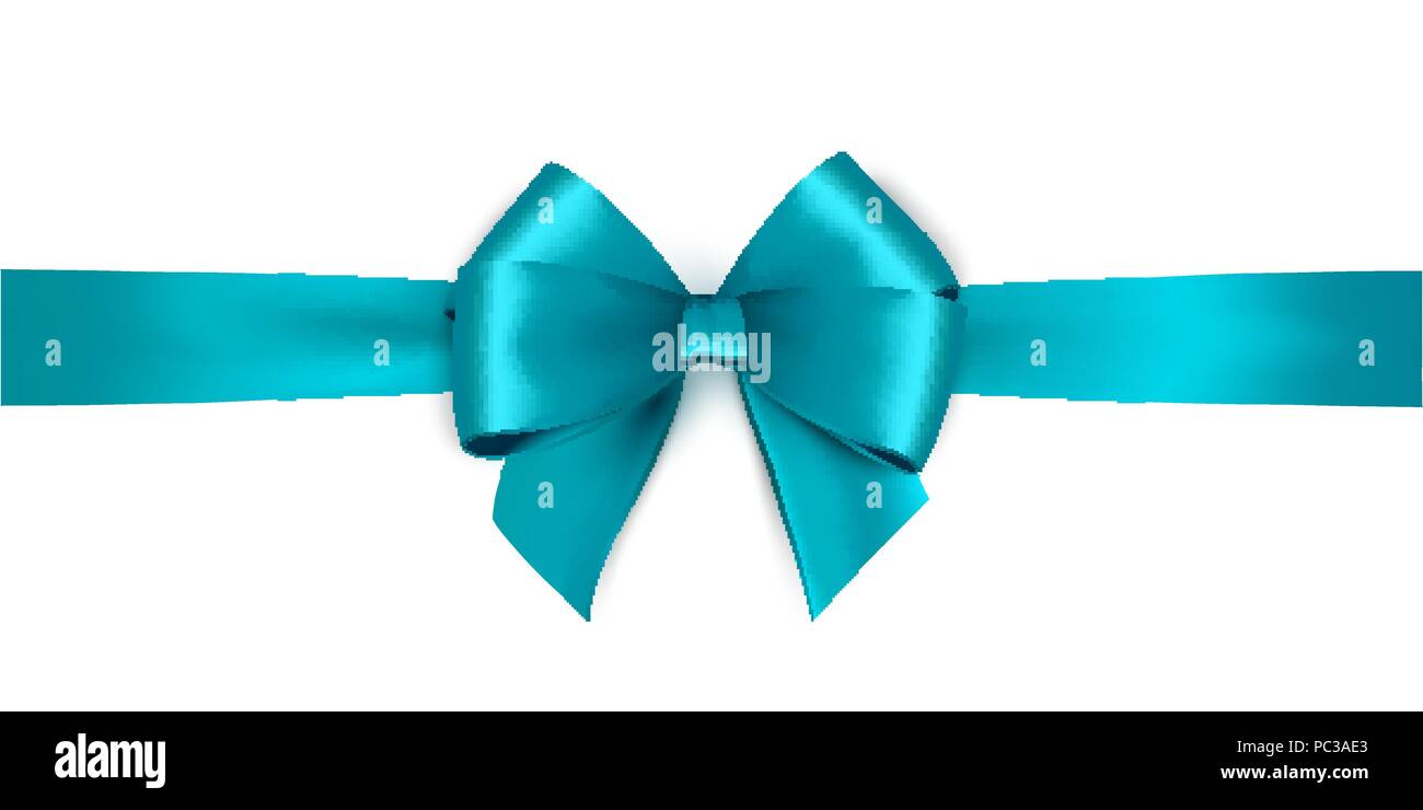 Shiny satin ribbon on white background. Vector bow and ribbon Stock