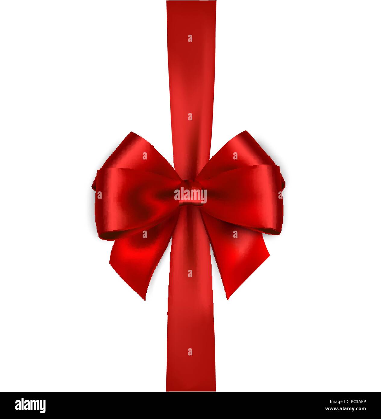 Shiny red satin ribbon on white background Stock Vector Image & Art - Alamy
