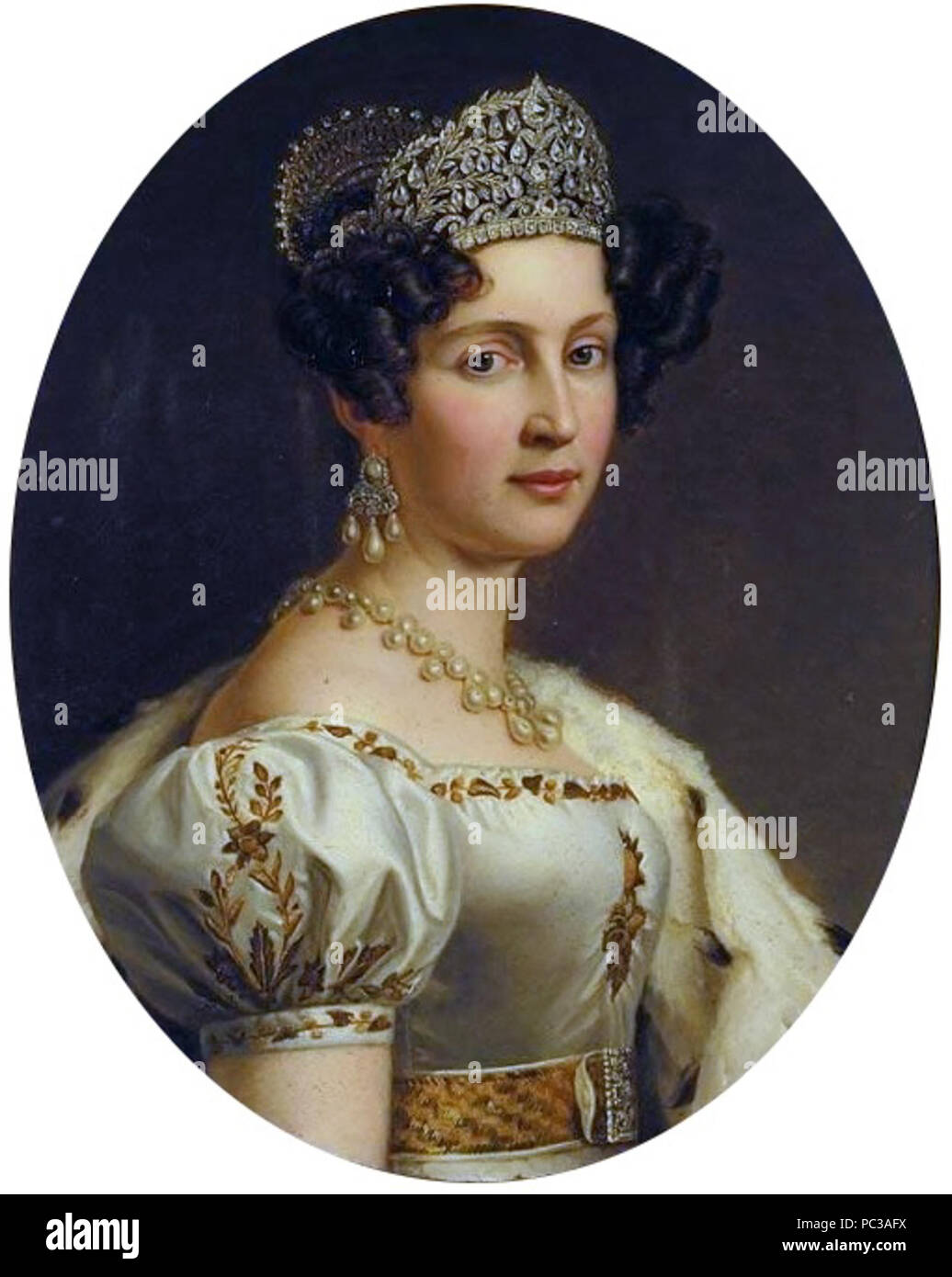 497 Portrait of Therese Queen of Bavaria, princess of Saxe-Hildburghausen Stock Photo