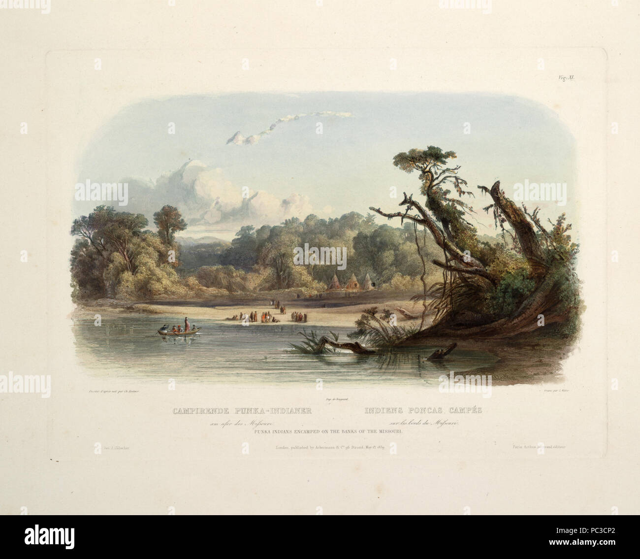 506 Punca or Ponca indians encamped on the banks of the Missouri 0011v Stock Photo