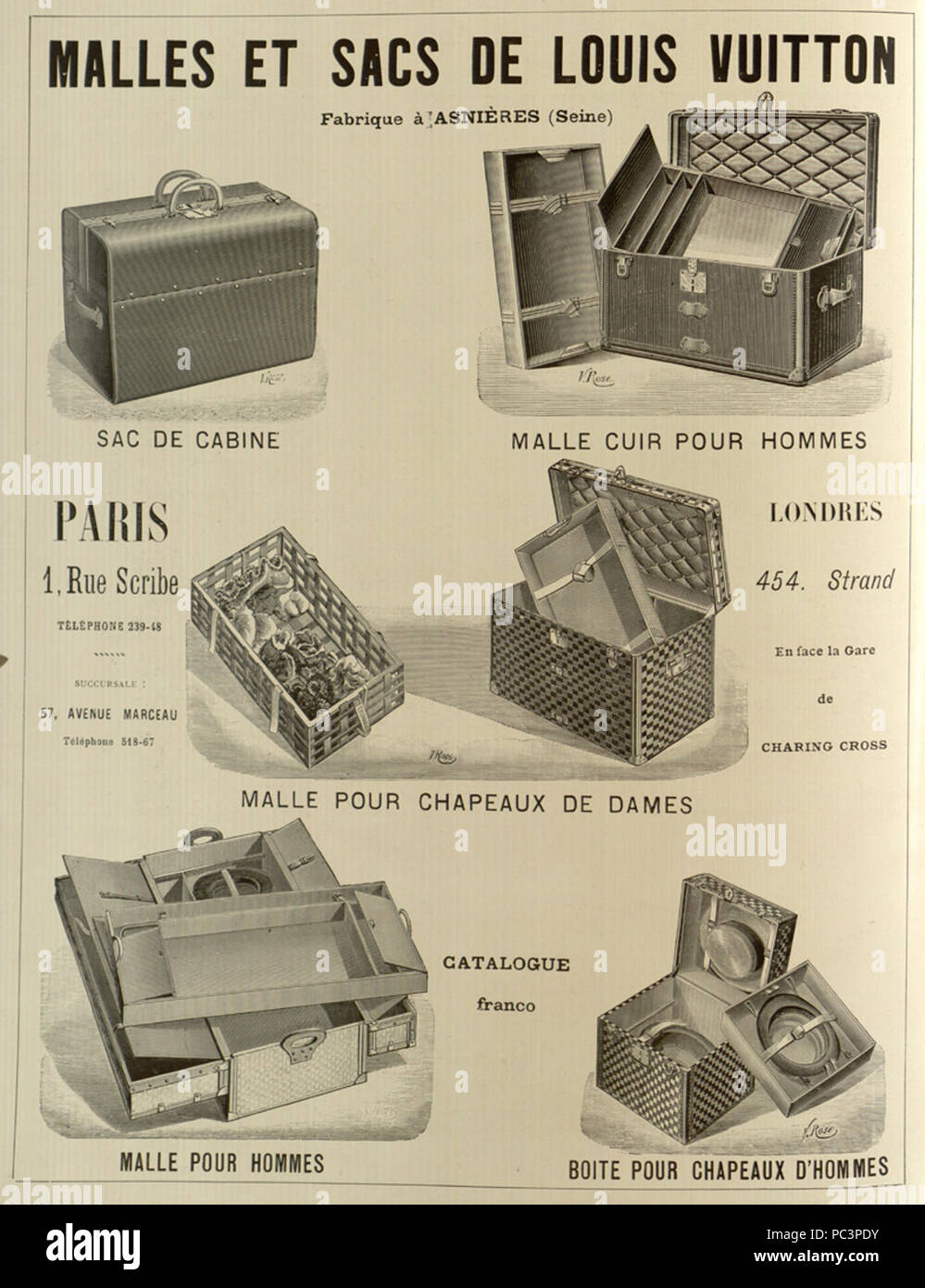 Louis vuitton vintage paper ad hi-res stock photography and images - Alamy