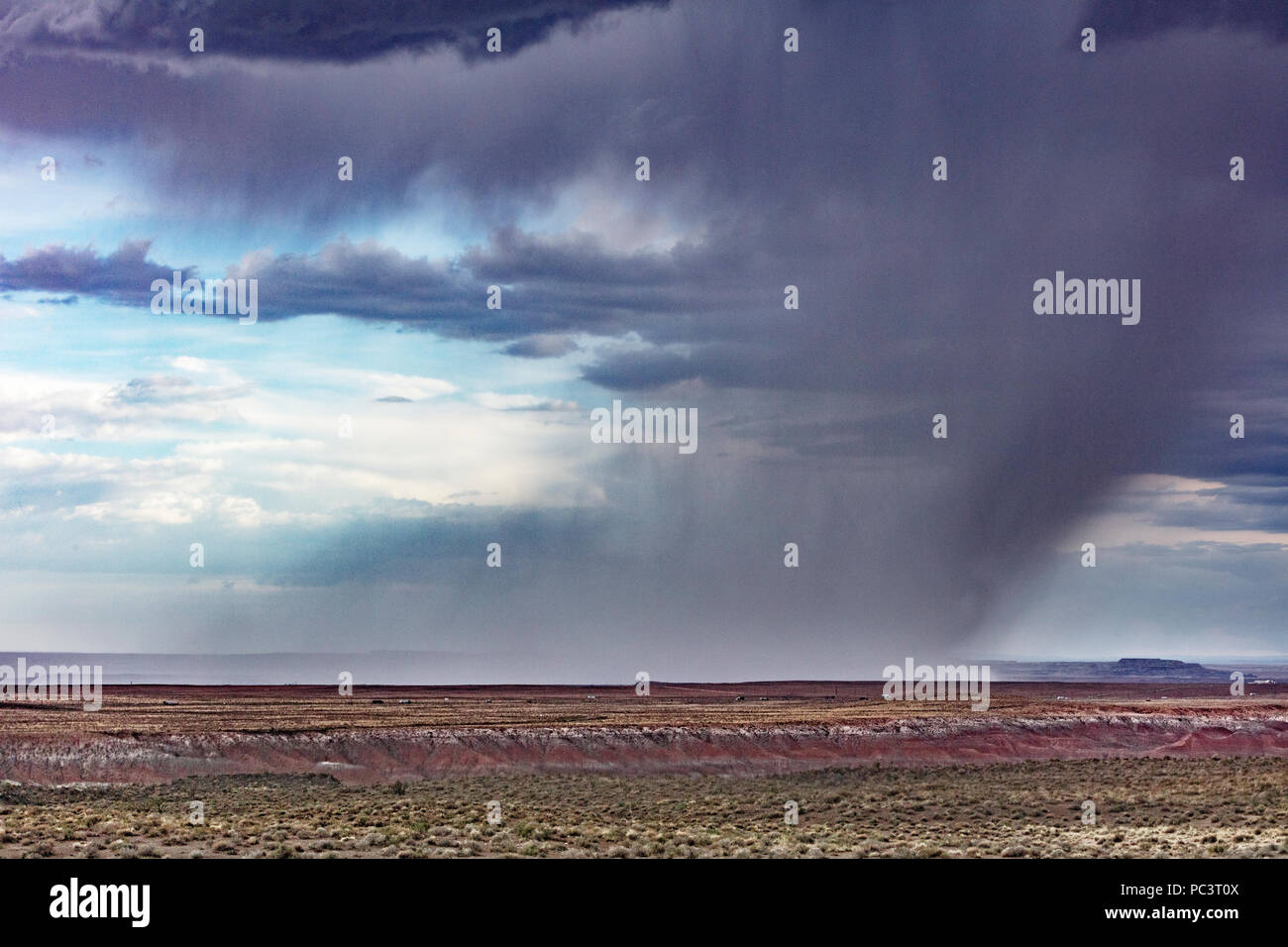 Rain Squall, Northern Arizona Stock Photo