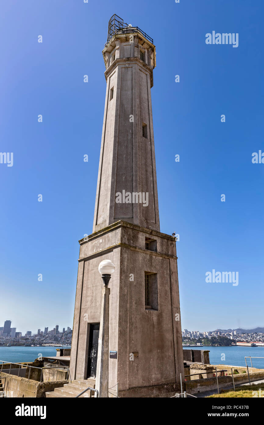 Lighthouse, Alcatraz Island, San Francisco, California, United States of America, Saturday, June 02, 2018. Stock Photo