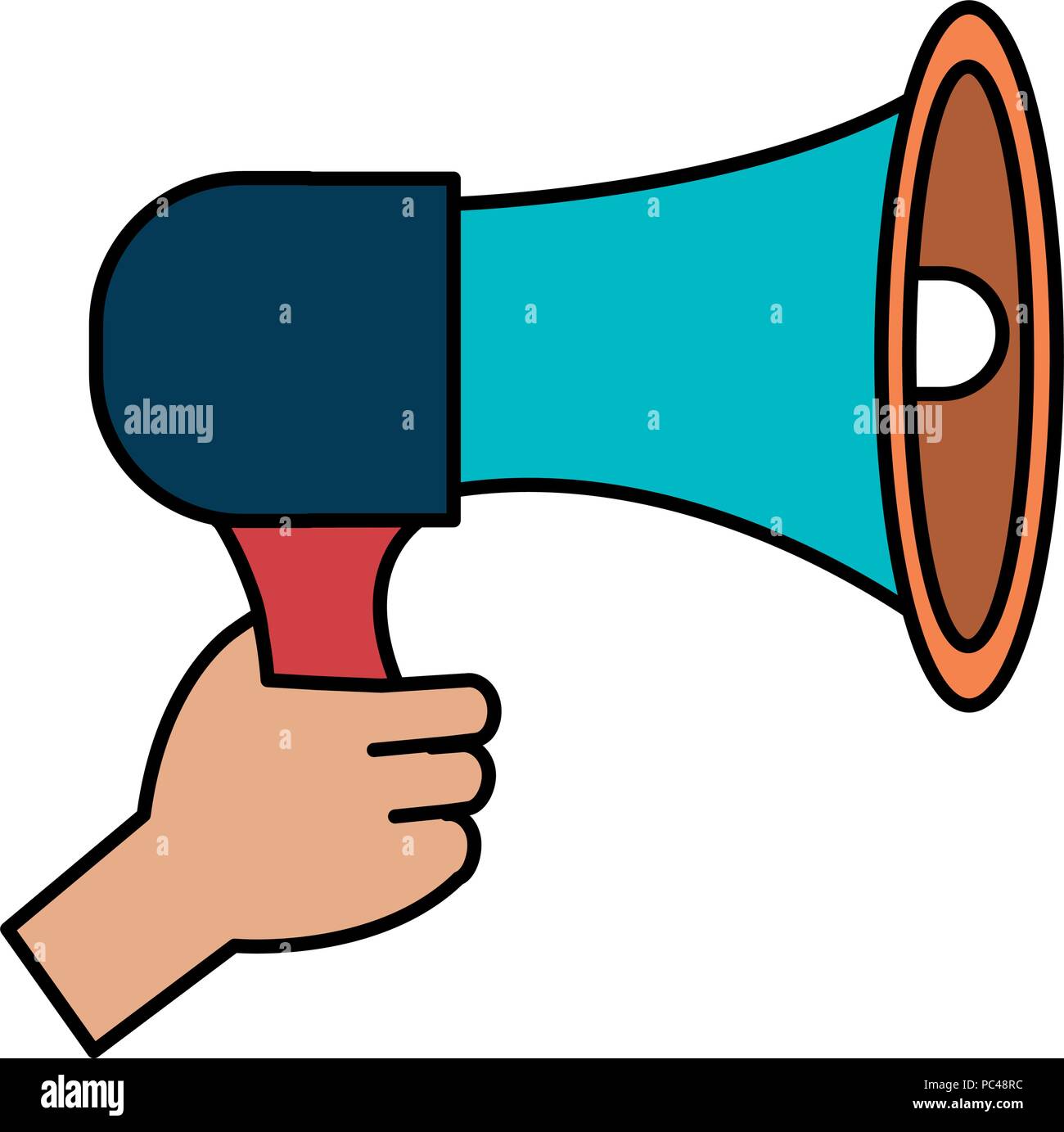 hand with megaphone sound Stock Vector Image & Art - Alamy