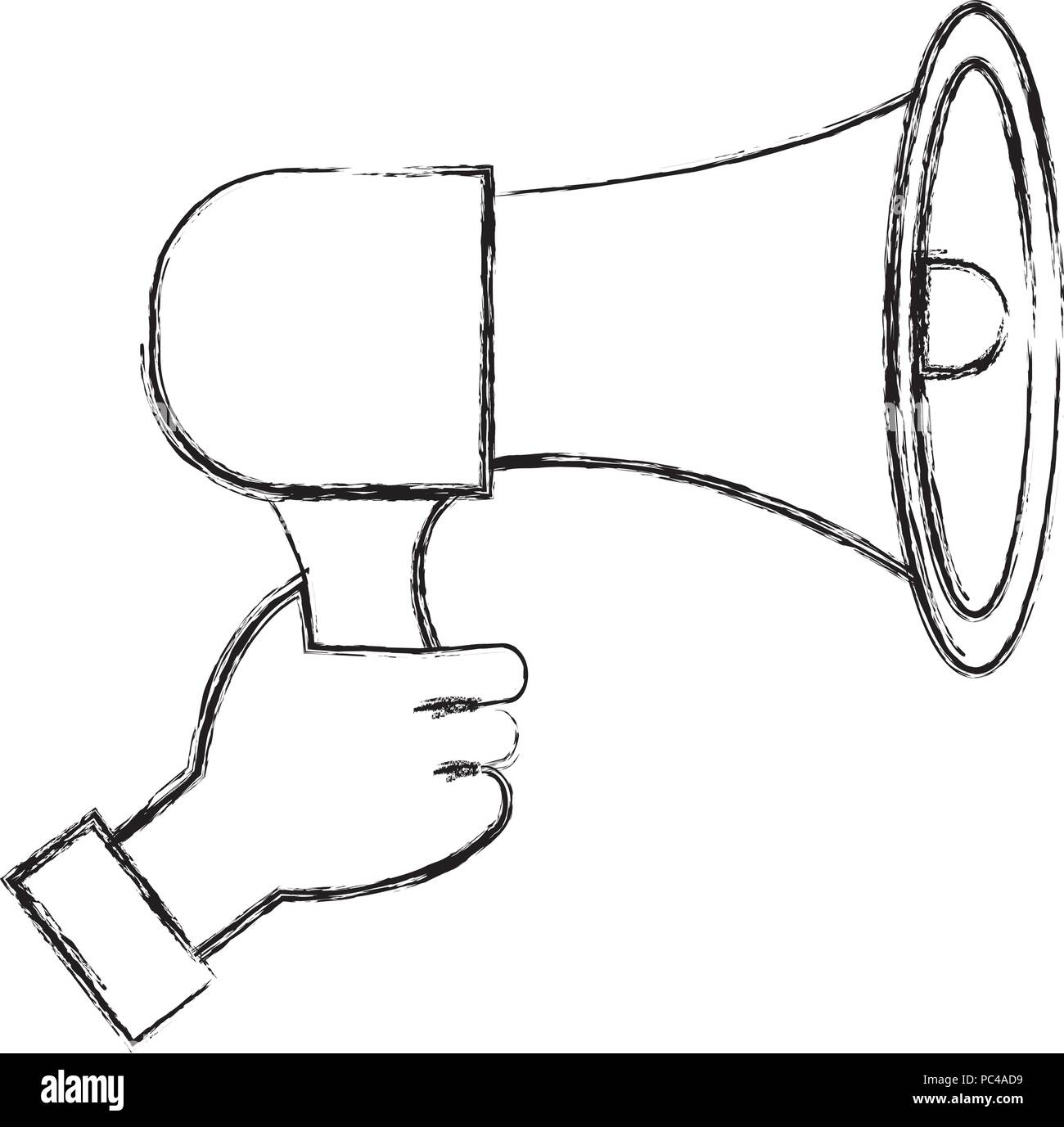 hand with megaphone sound Stock Vector Image & Art - Alamy