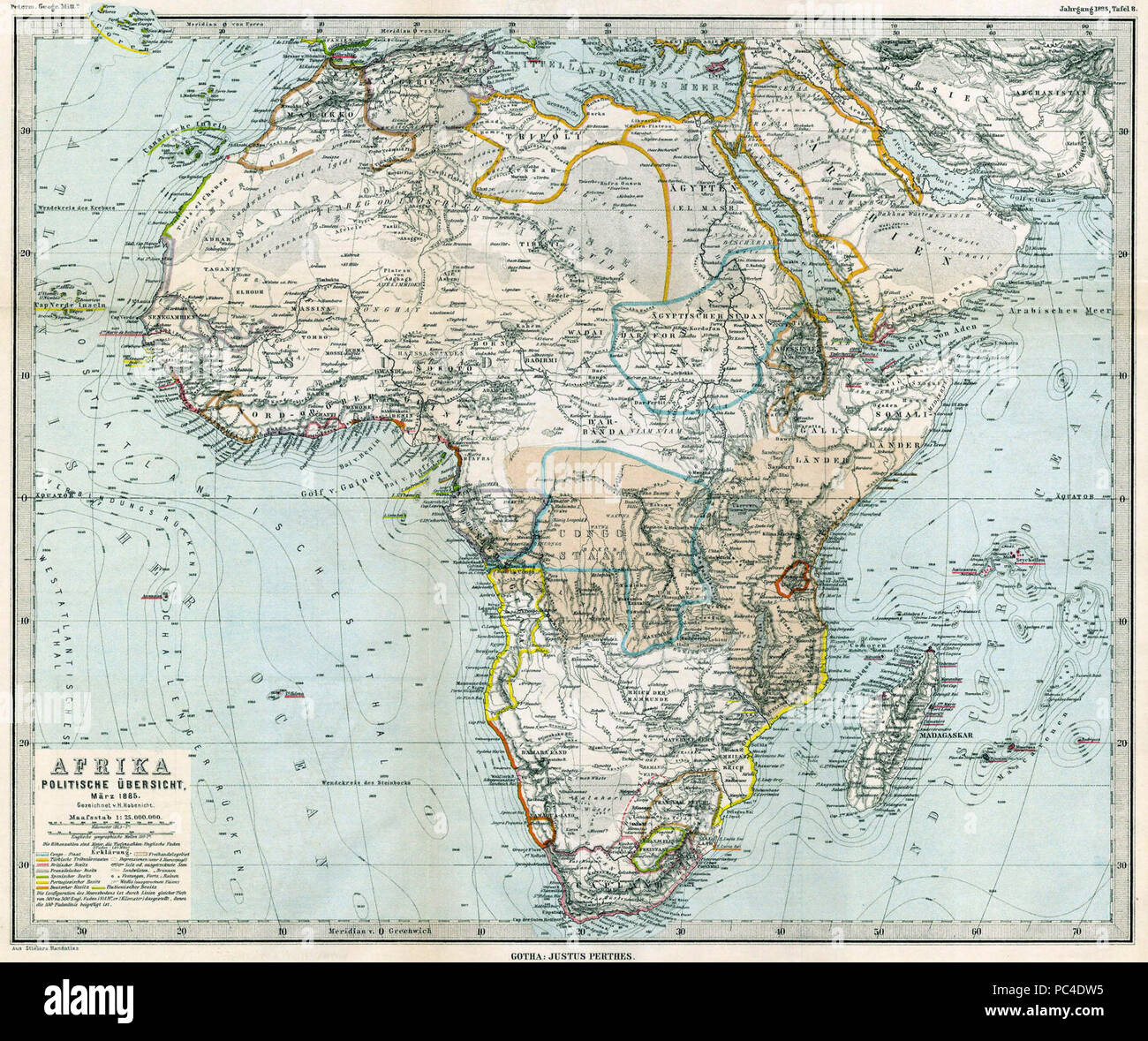 Afrika Politische Uebersicht Maerz 1885 Stock Photo - Alamy