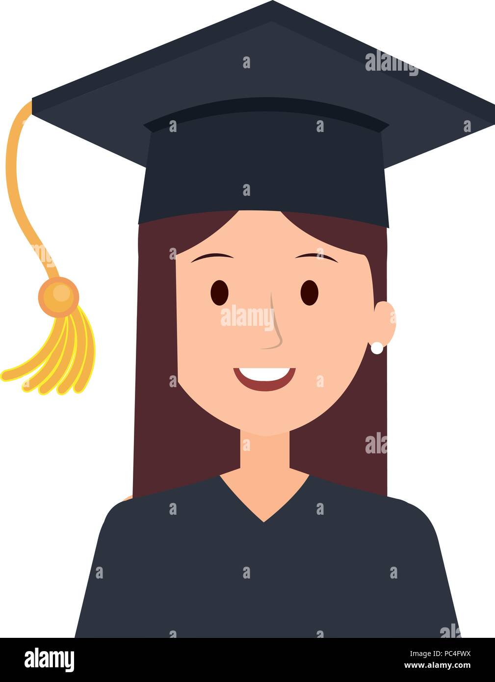 woman student graduation with uniform Stock Vector Image & Art - Alamy