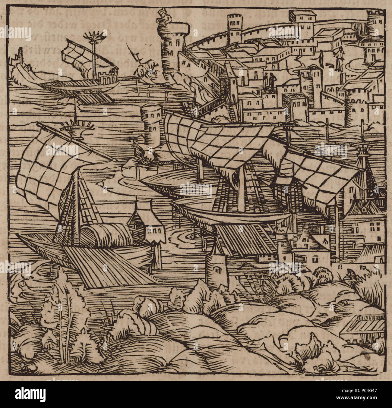598 The Ottoman army conquers Otranto - Johannes Adelphus - 1513 Stock ...