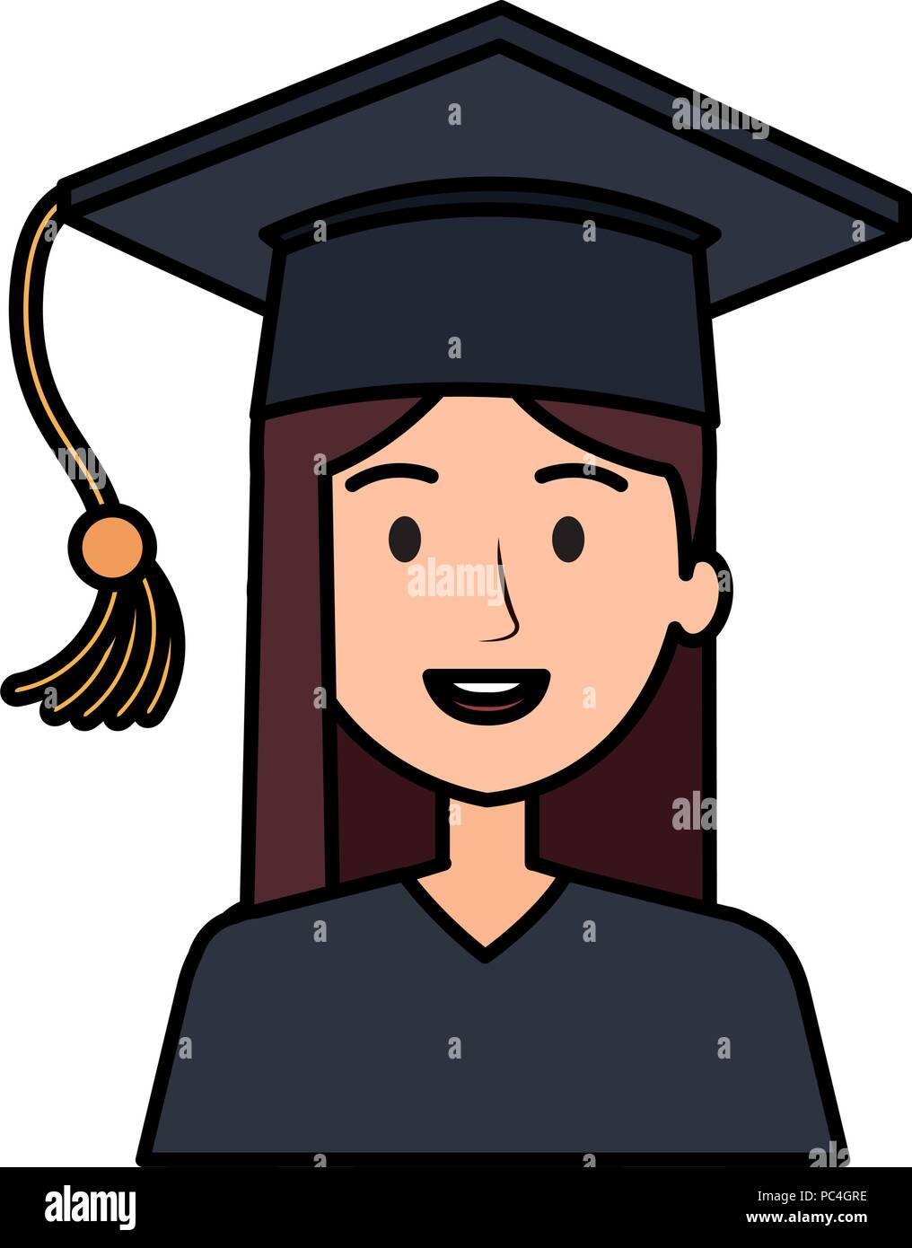 woman student graduation with uniform Stock Vector Image & Art - Alamy
