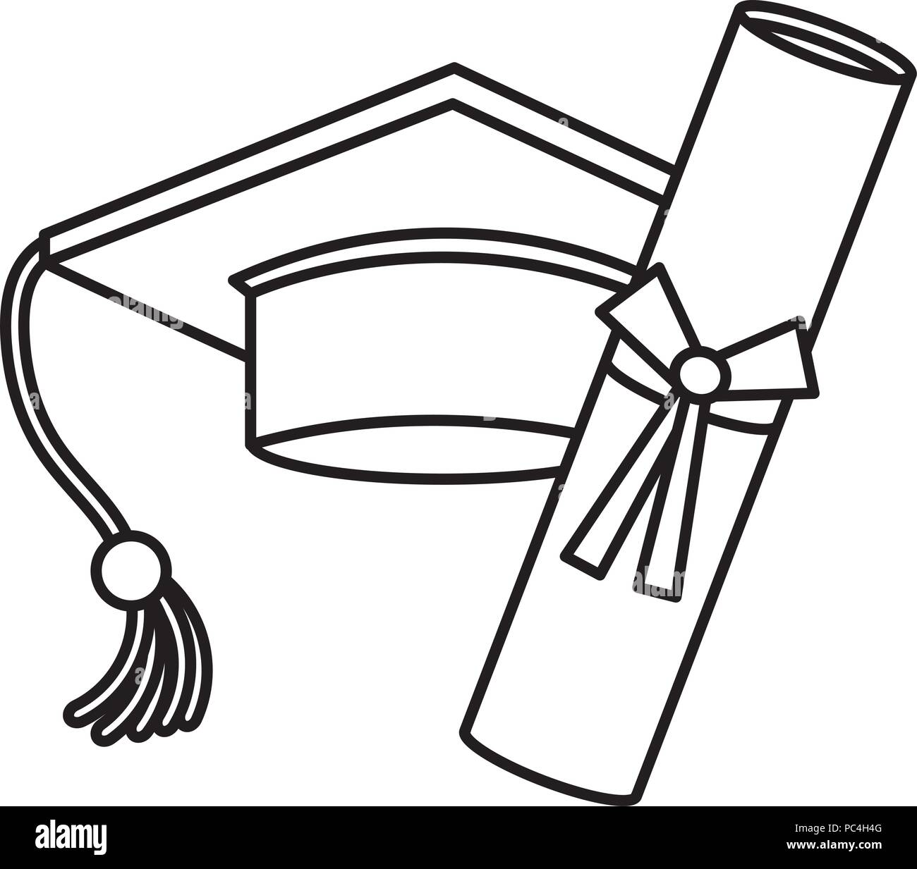 graduation hat with diploma Stock Vector Image & Art - Alamy