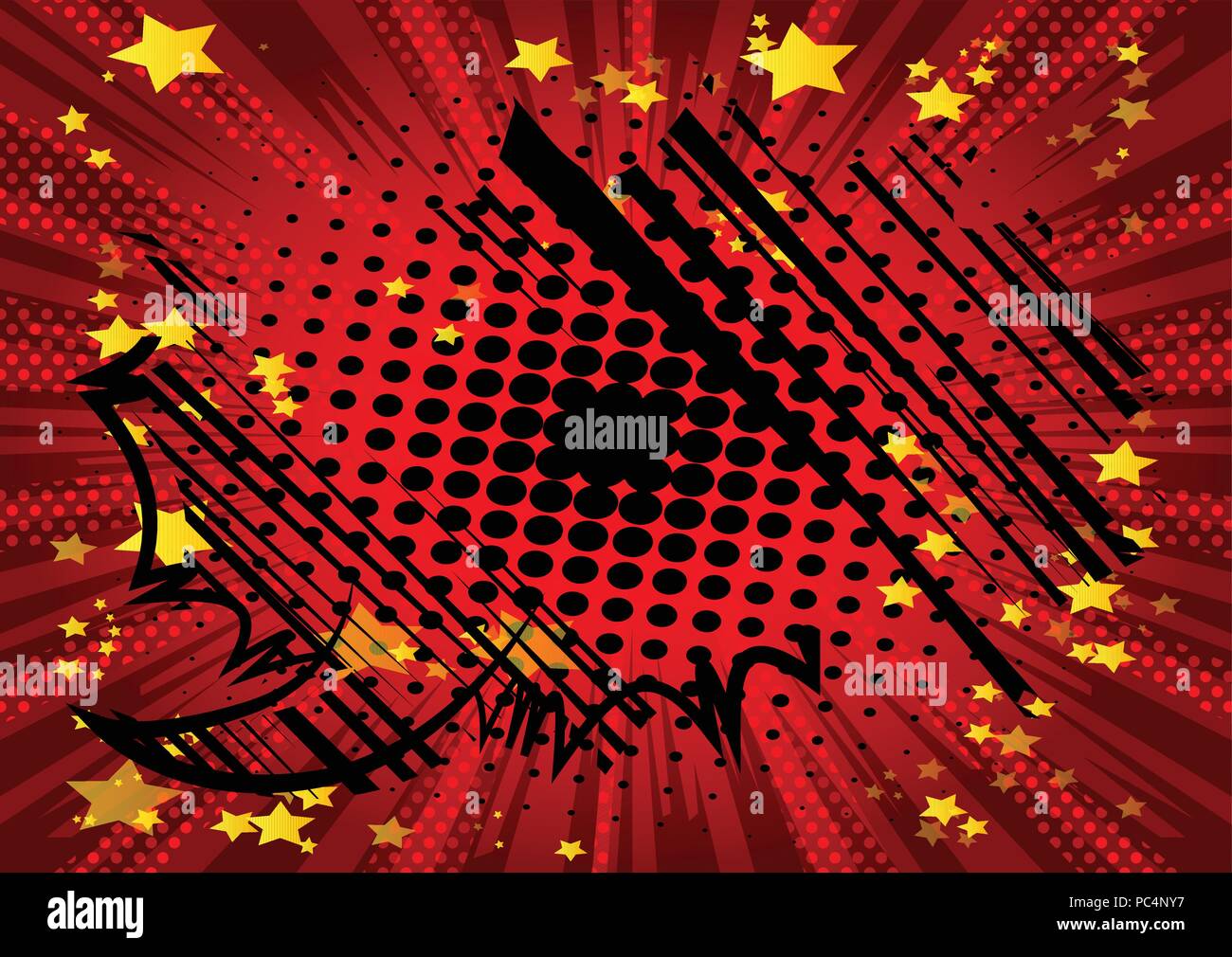Vector illustrated retro comic background, pop art vintage style Stock ...