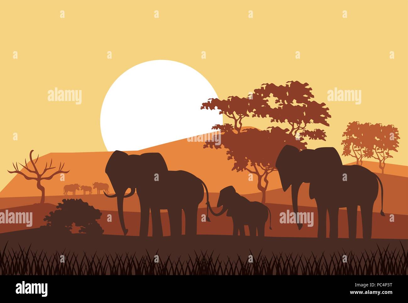 African animals silhouettes Stock Vector Image & Art - Alamy