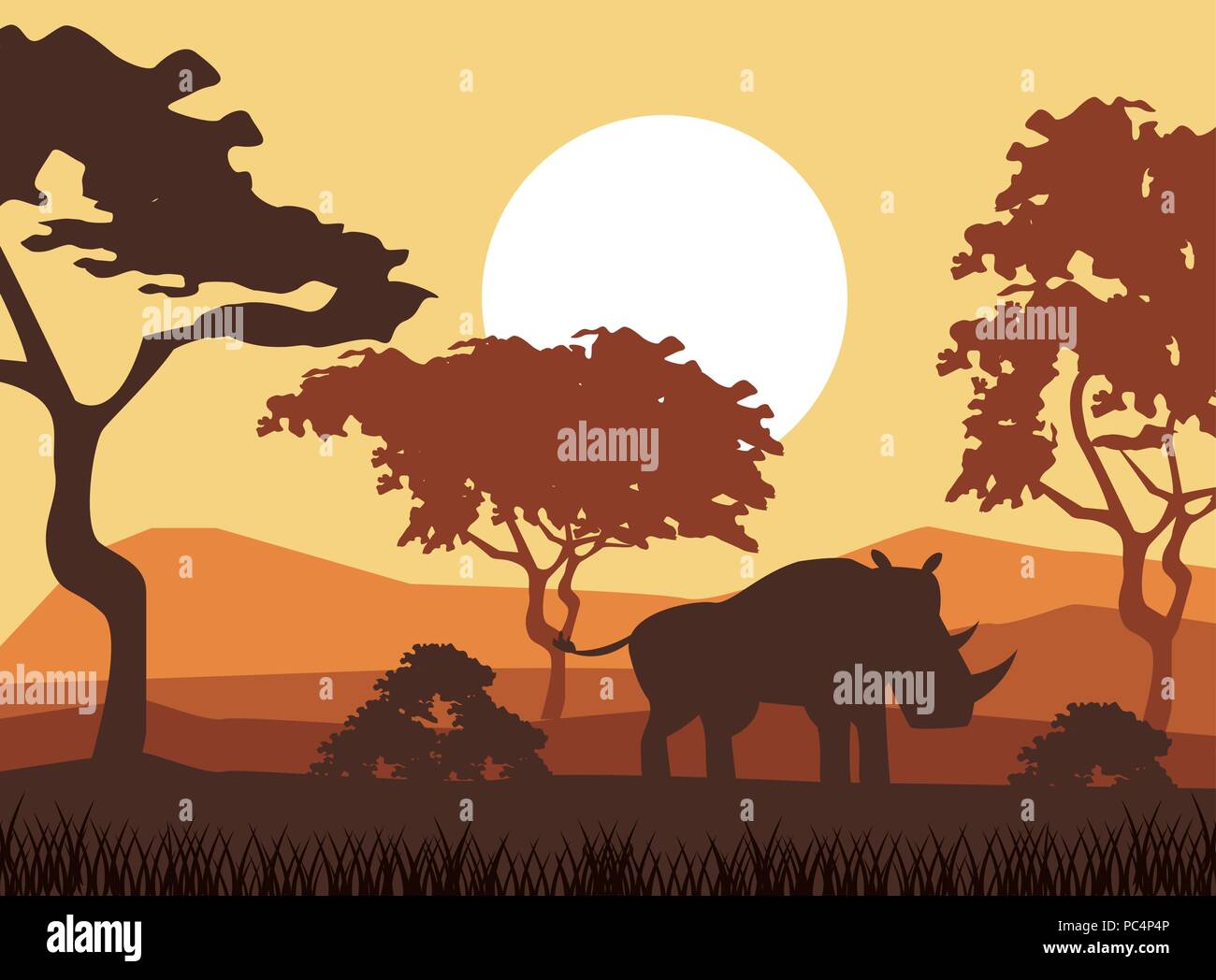 African animals silhouettes Stock Vector Image & Art - Alamy