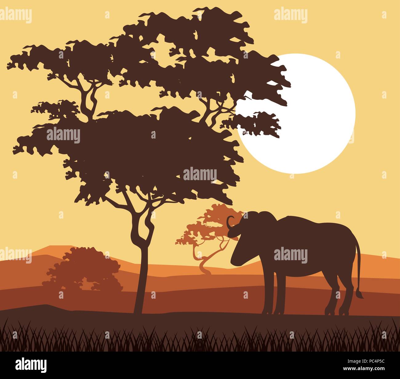 African animals silhouettes Stock Vector Image & Art - Alamy