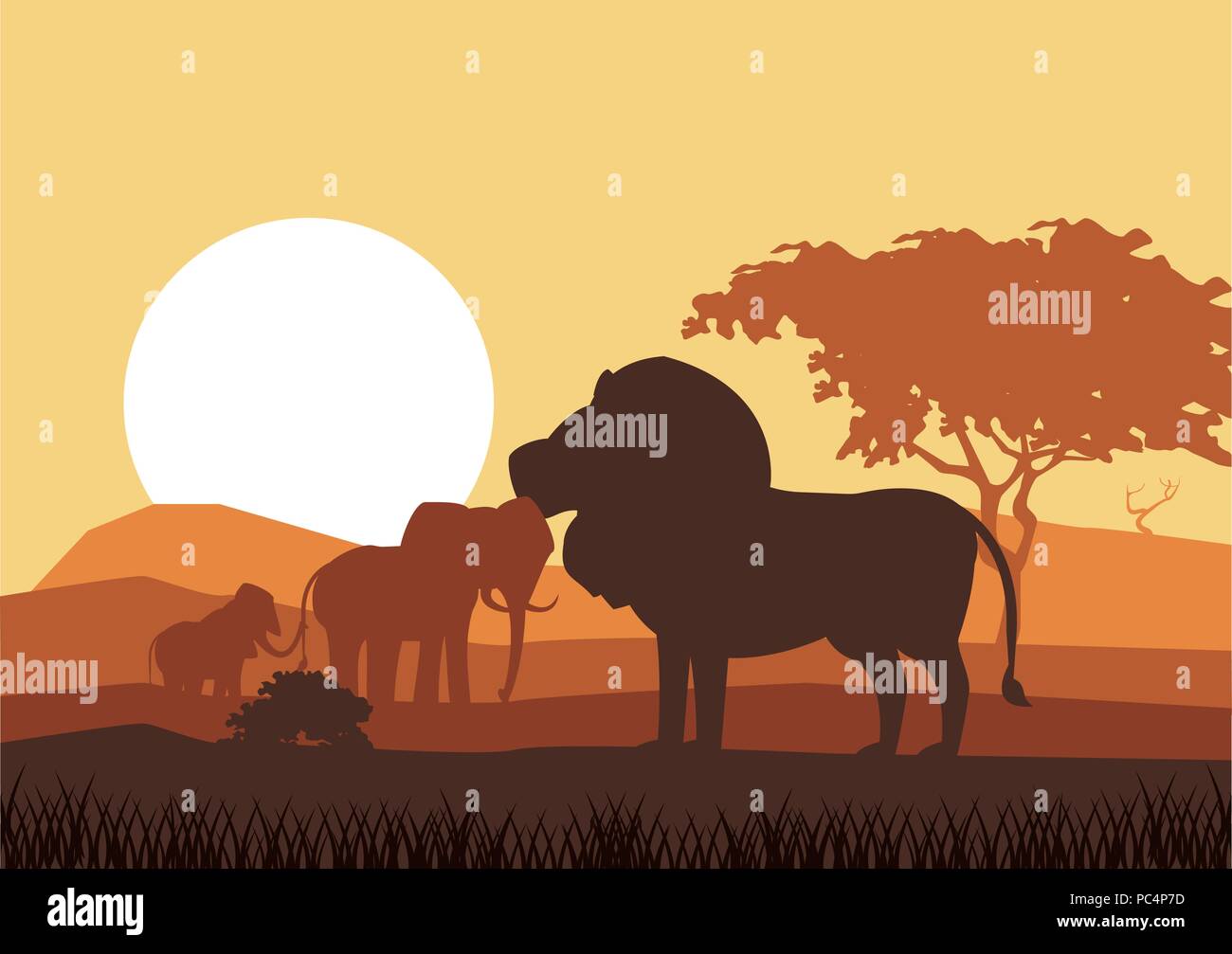 African animals silhouettes Stock Vector Image & Art - Alamy