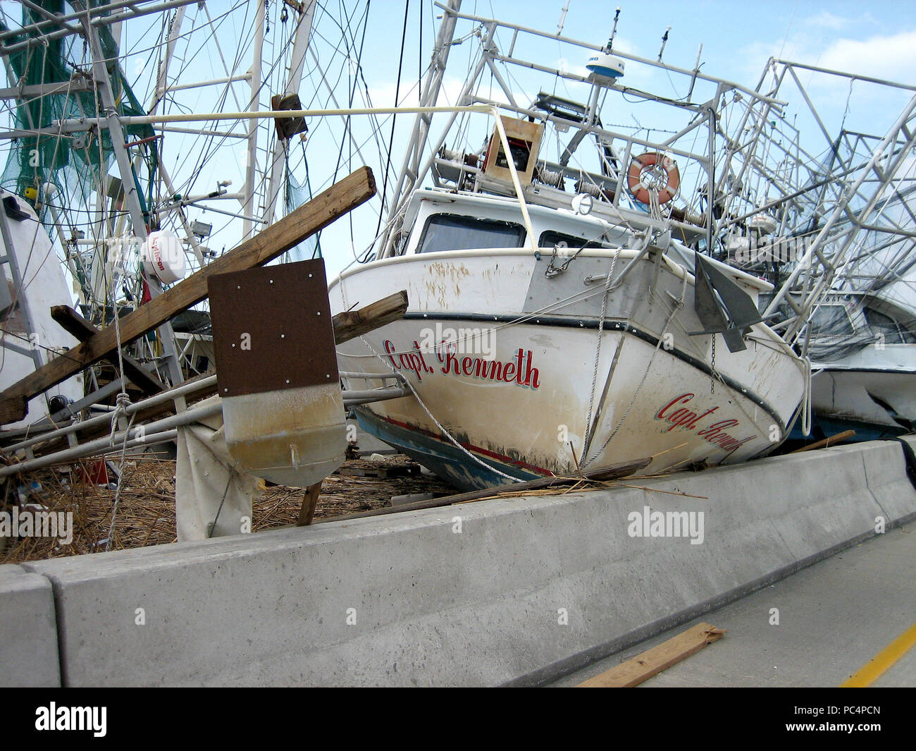 Hurricane Katrina Aftermath Displaced Boats Empire, Louisiana Stock