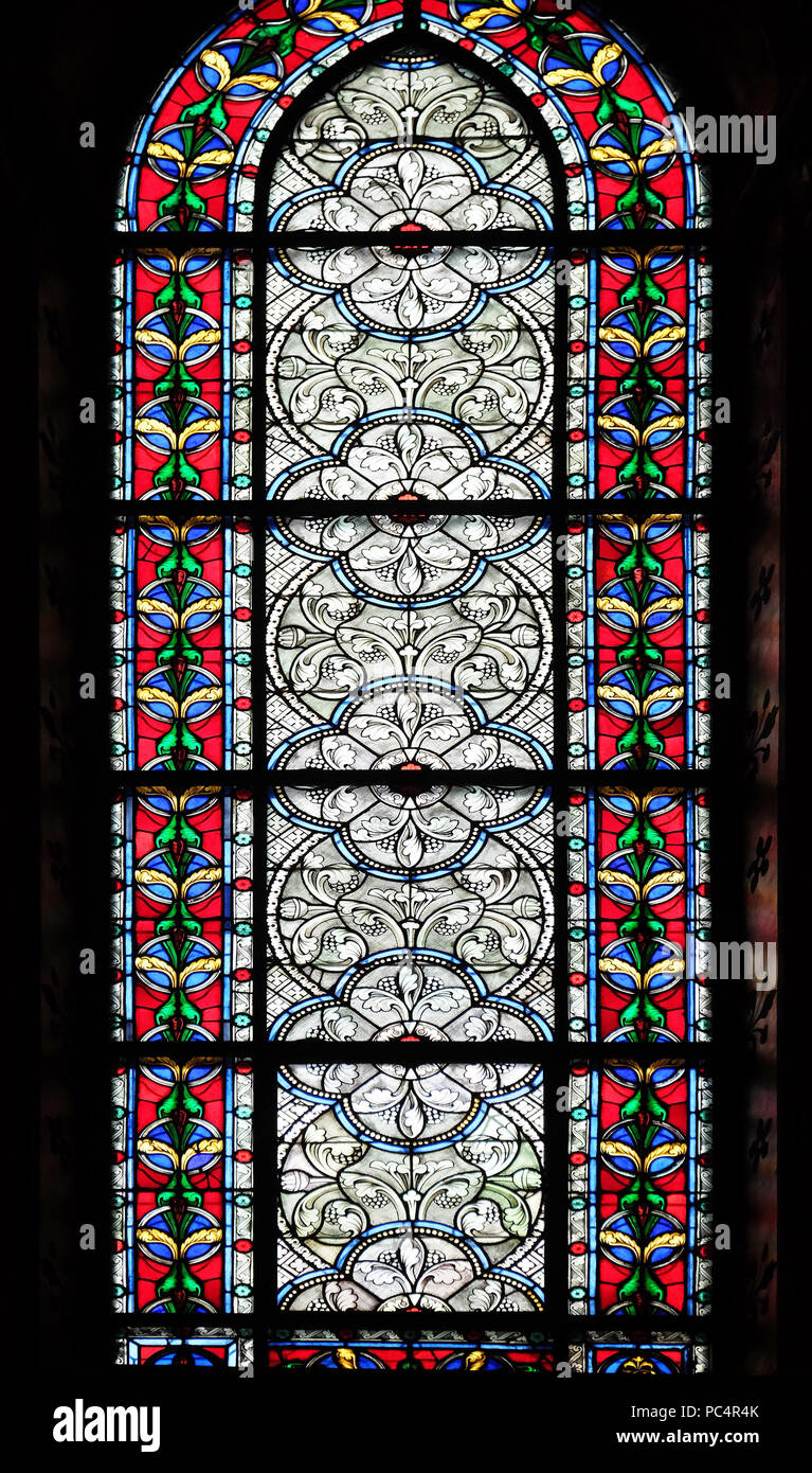 Stained glass windows in the Saint Germain des Pres Church, Paris ...