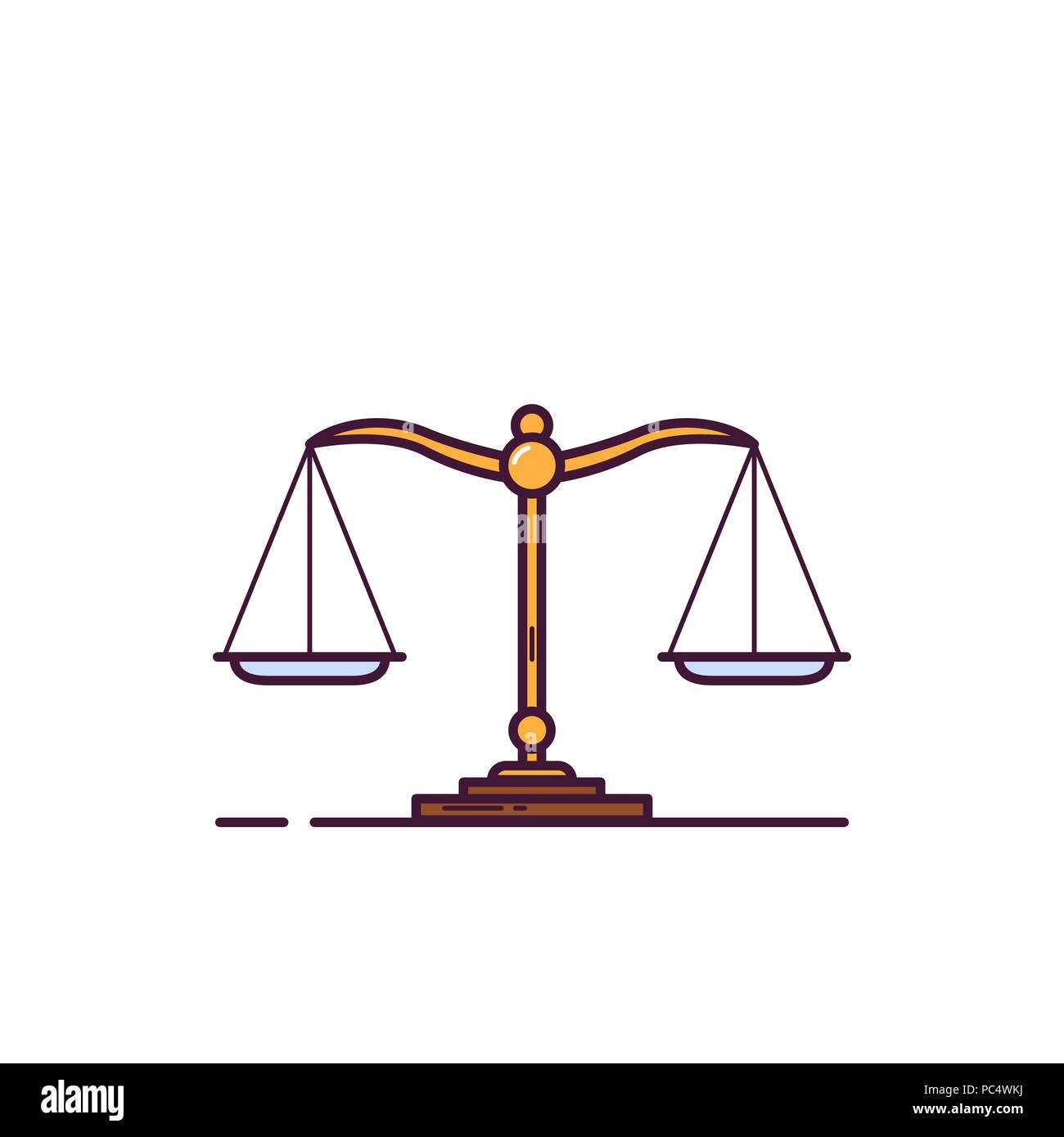 Scales banner. Balance and weight measurement concept. Comparison and libra  sign. Line style flat vector illustration Stock Vector Image & Art - Alamy