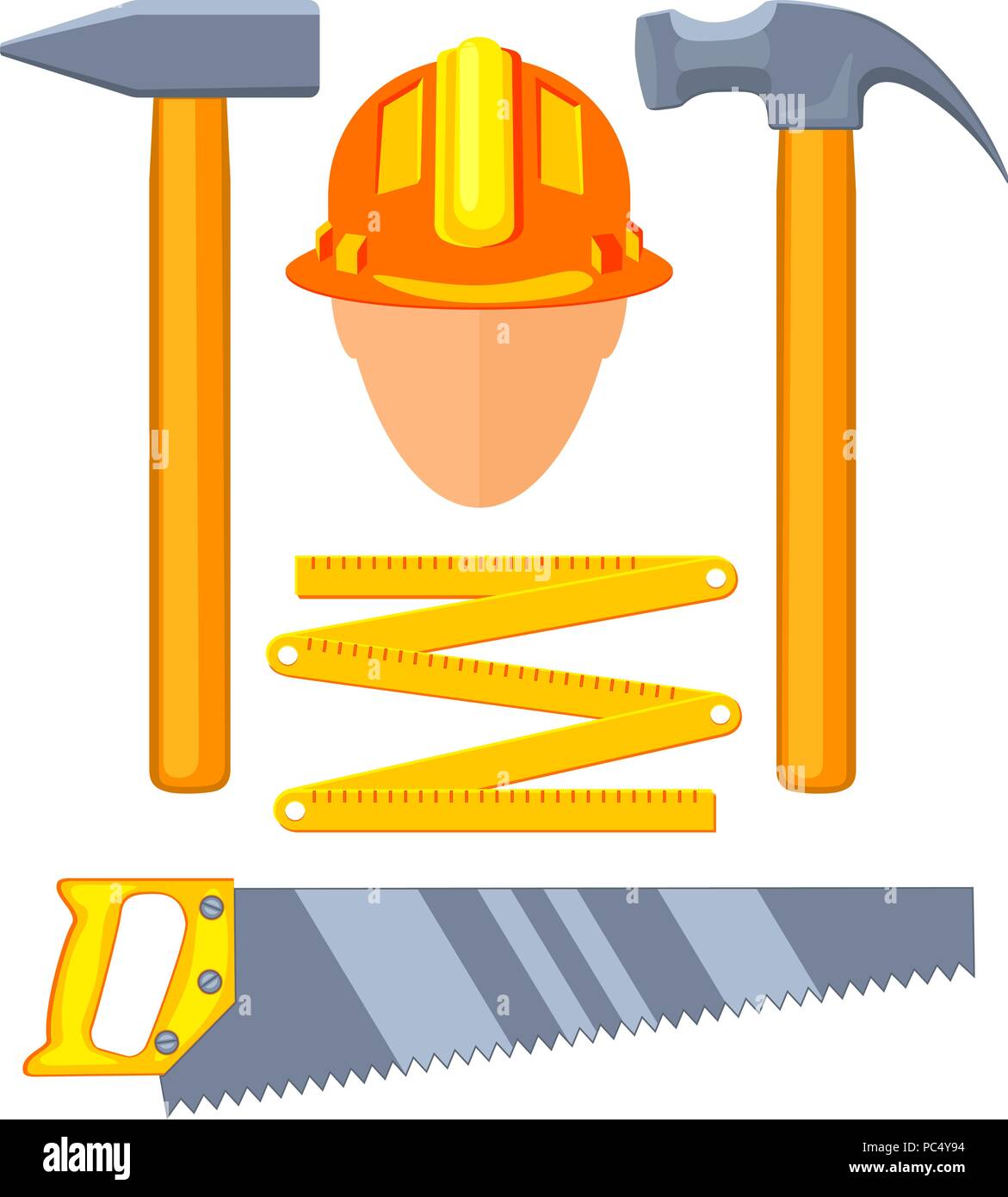 Colorful cartoon 5 handyman tools set Stock Vector Image & Art Alamy