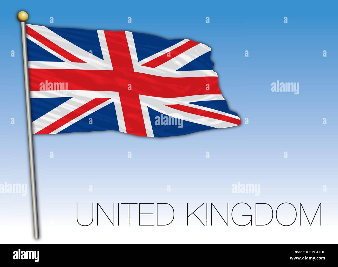 Union Jack ensign flag, United Kingdom, vector illustration Stock ...