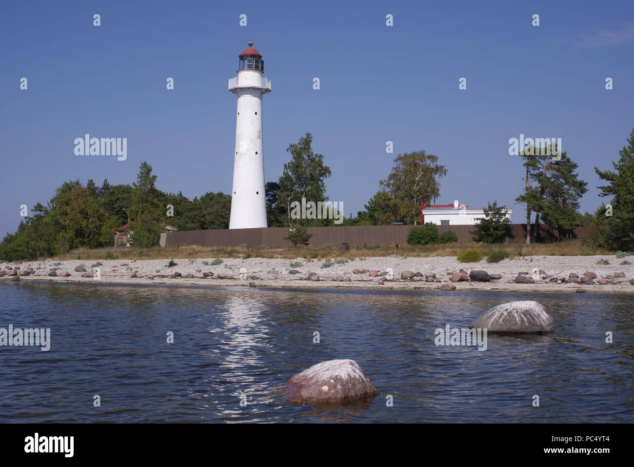 Saxby lighthouse on Vormsi Island. Lääne county, Estonia Stock Photo