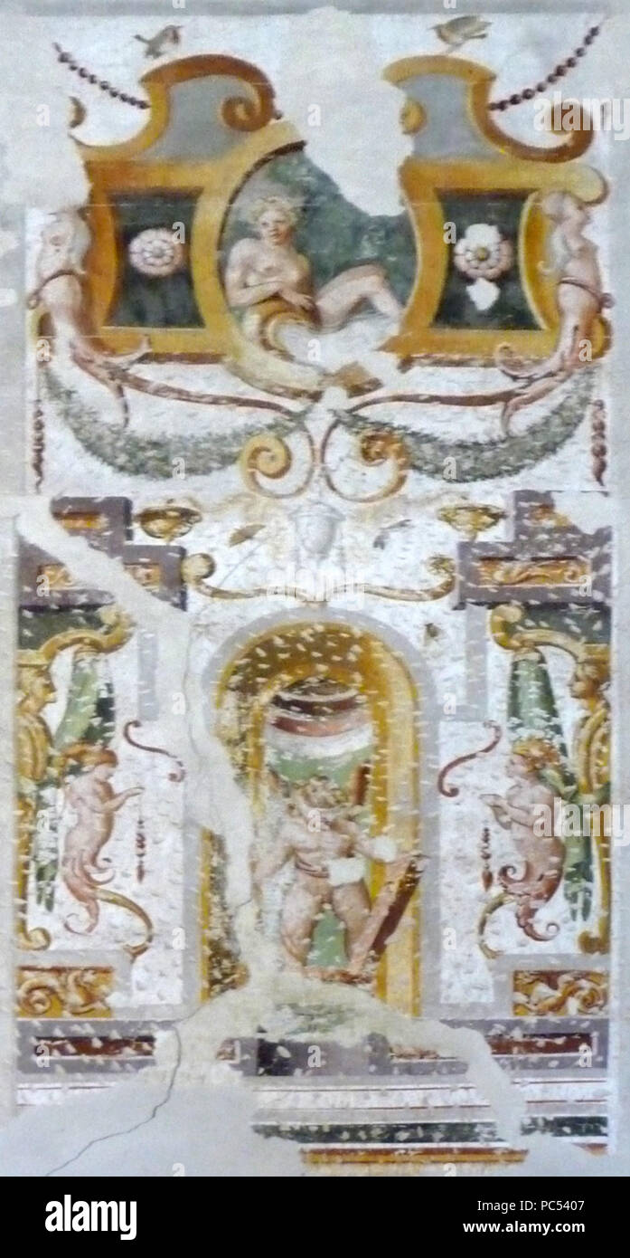 633 Villa Badoer Fratta Polesine affreschi Giallo Fiorentino grottesche n02 Stock Photo
