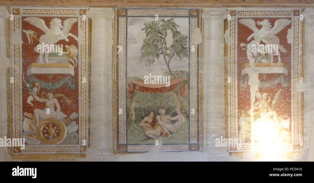 633 Villa Badoer Fratta Polesine affreschi Giallo Fiorentino vari n01 Stock Photo