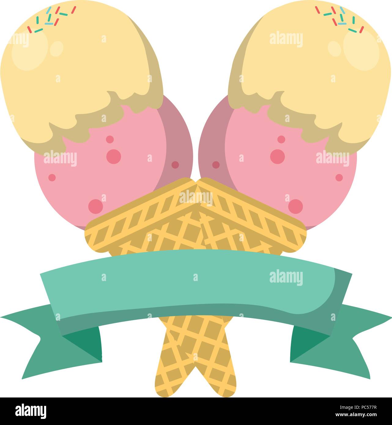 color ice creams with two balls and ribbon Stock Vector Image & Art - Alamy