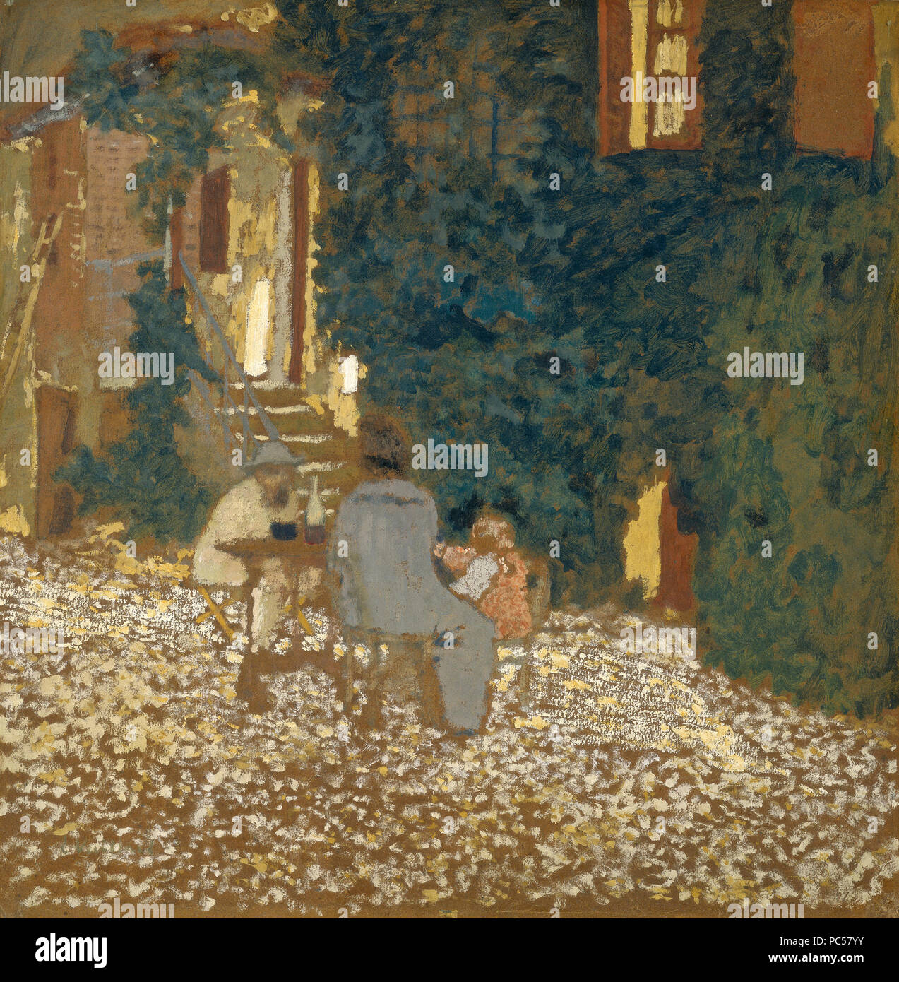 Edouard Vuillard (French, 1868 - 1940 ), Repast in a Garden, 1898, oil on cardboard, Chester Dale Collection 639 Repast in a Garden E-001350 Stock Photo