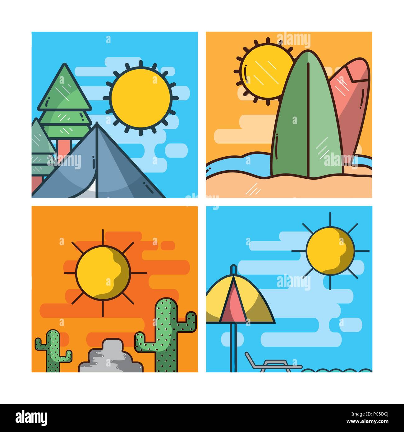 Set of landscape cartoons Stock Vector Image & Art - Alamy