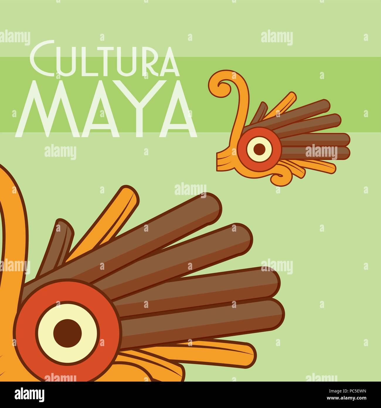 Cultura Maya postcard Stock Vector