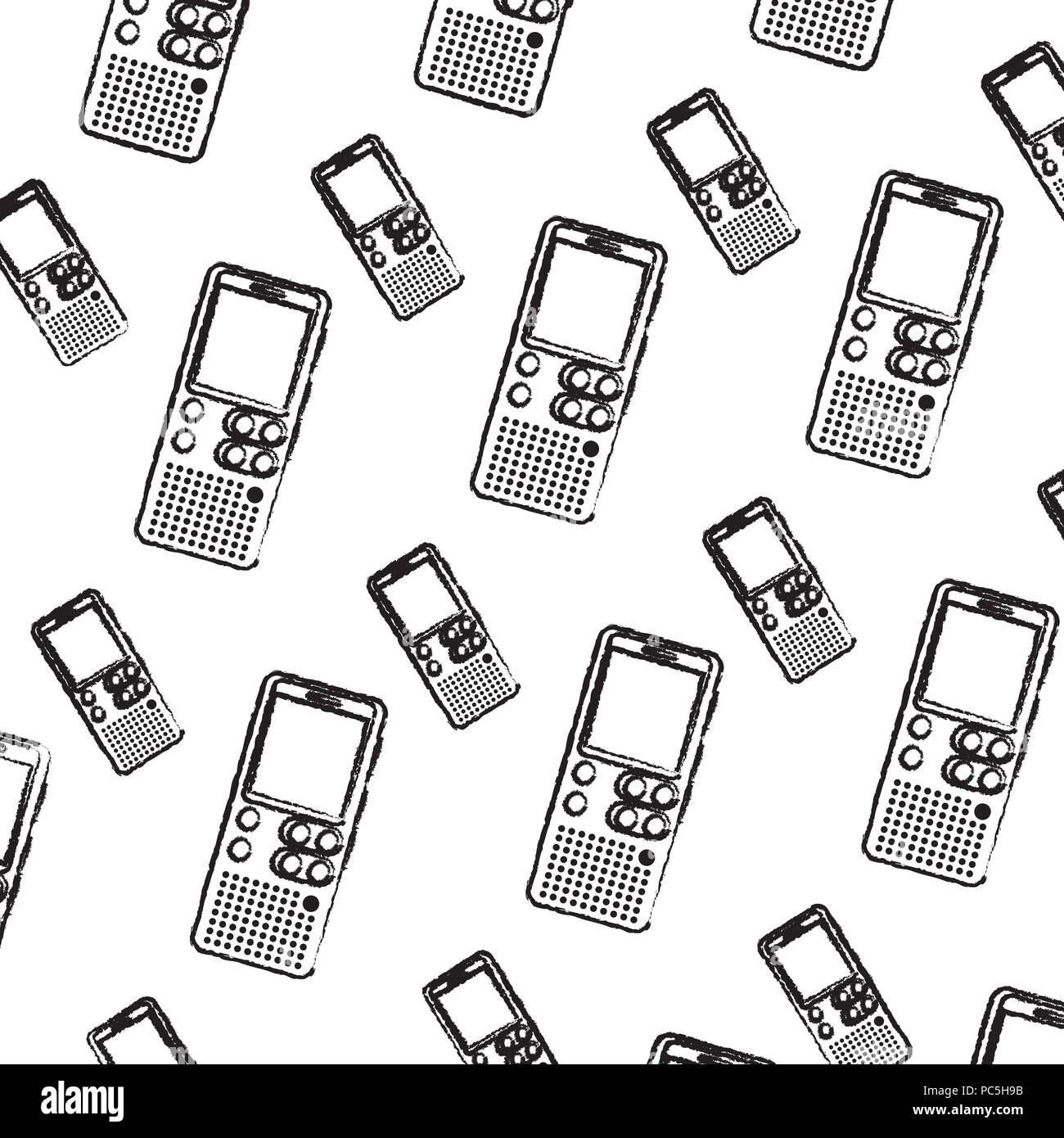 grunge digital voice recorder equipment background Stock Vector Image