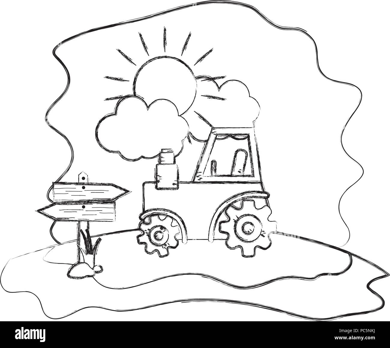 Grunge tractor Stock Vector Images - Alamy