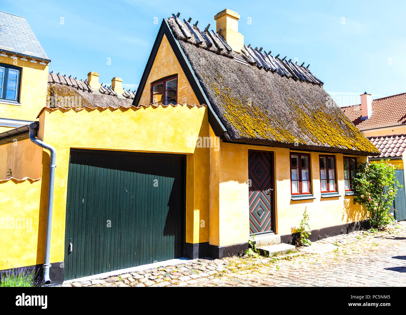 Dragør fishing village near Copenhagen in Denmark has many well-preserved historical buildings Stock Photo