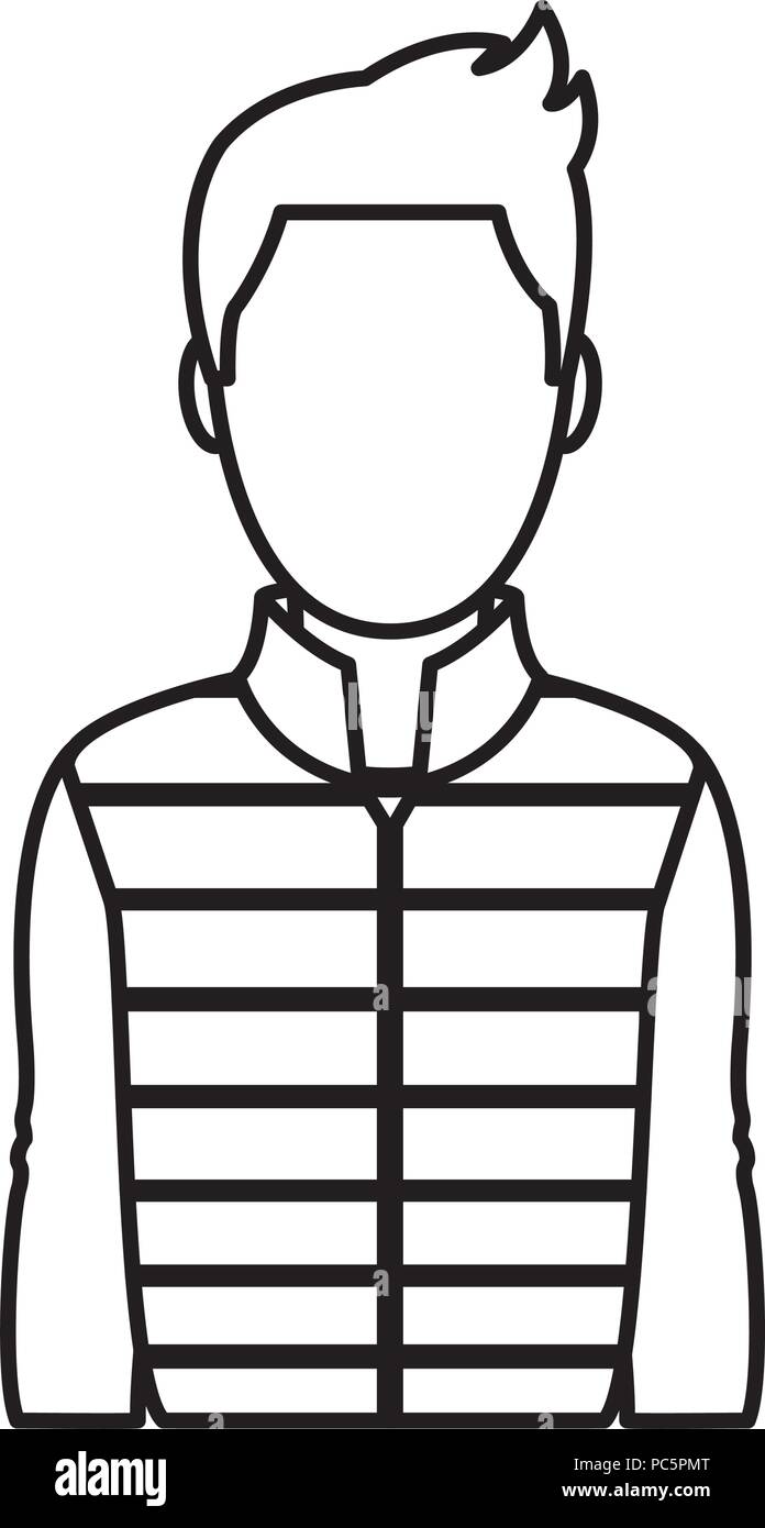 line cute man with clothes design and hairstyle Stock Vector Image ...