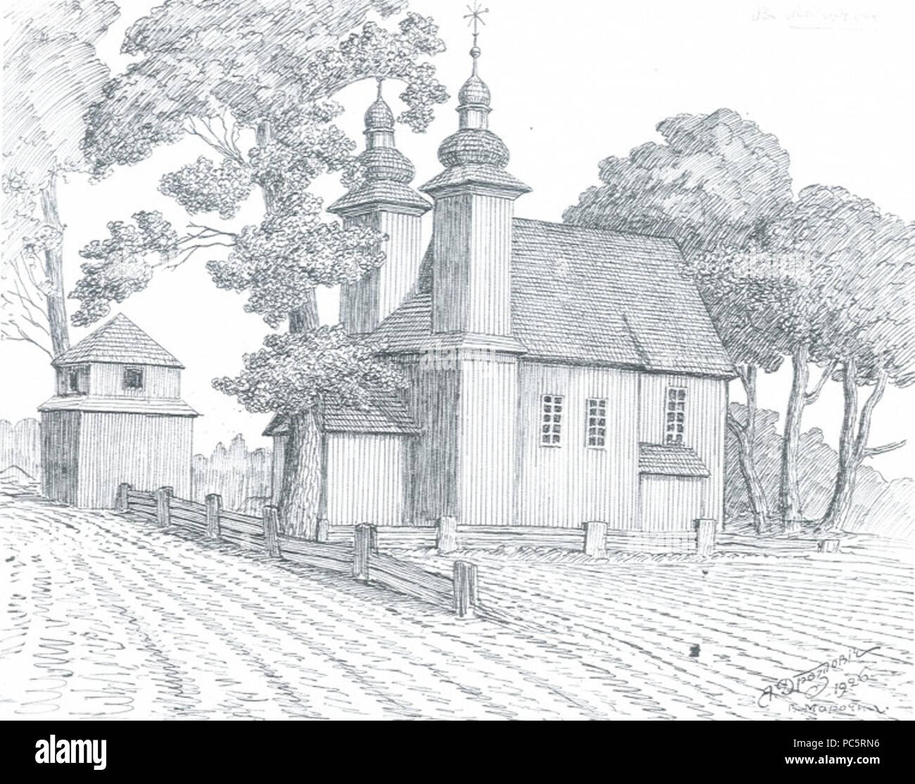 691 Царква ў вёсцы Марочна. Я. Драздовіч. 1936 Stock Photo - Alamy