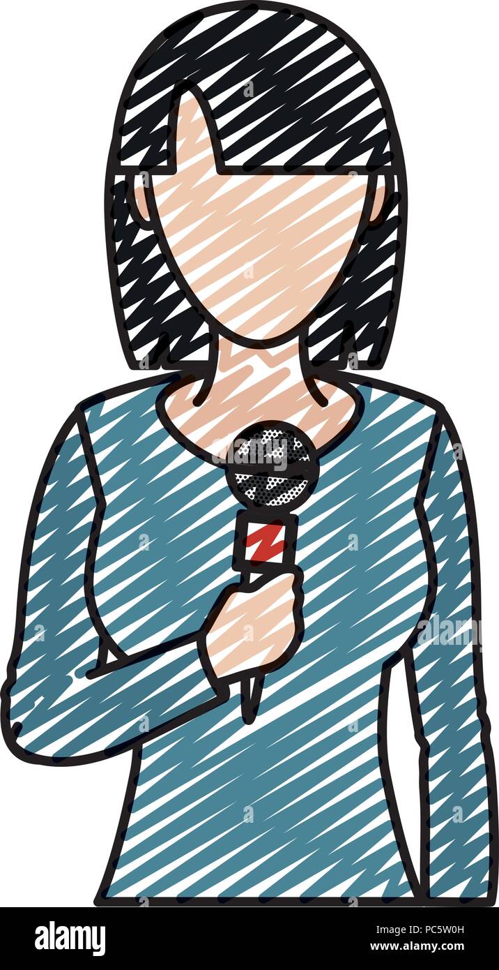 Reporter Objects Professional woman reporter microphone Stock Vector Images - Alamy