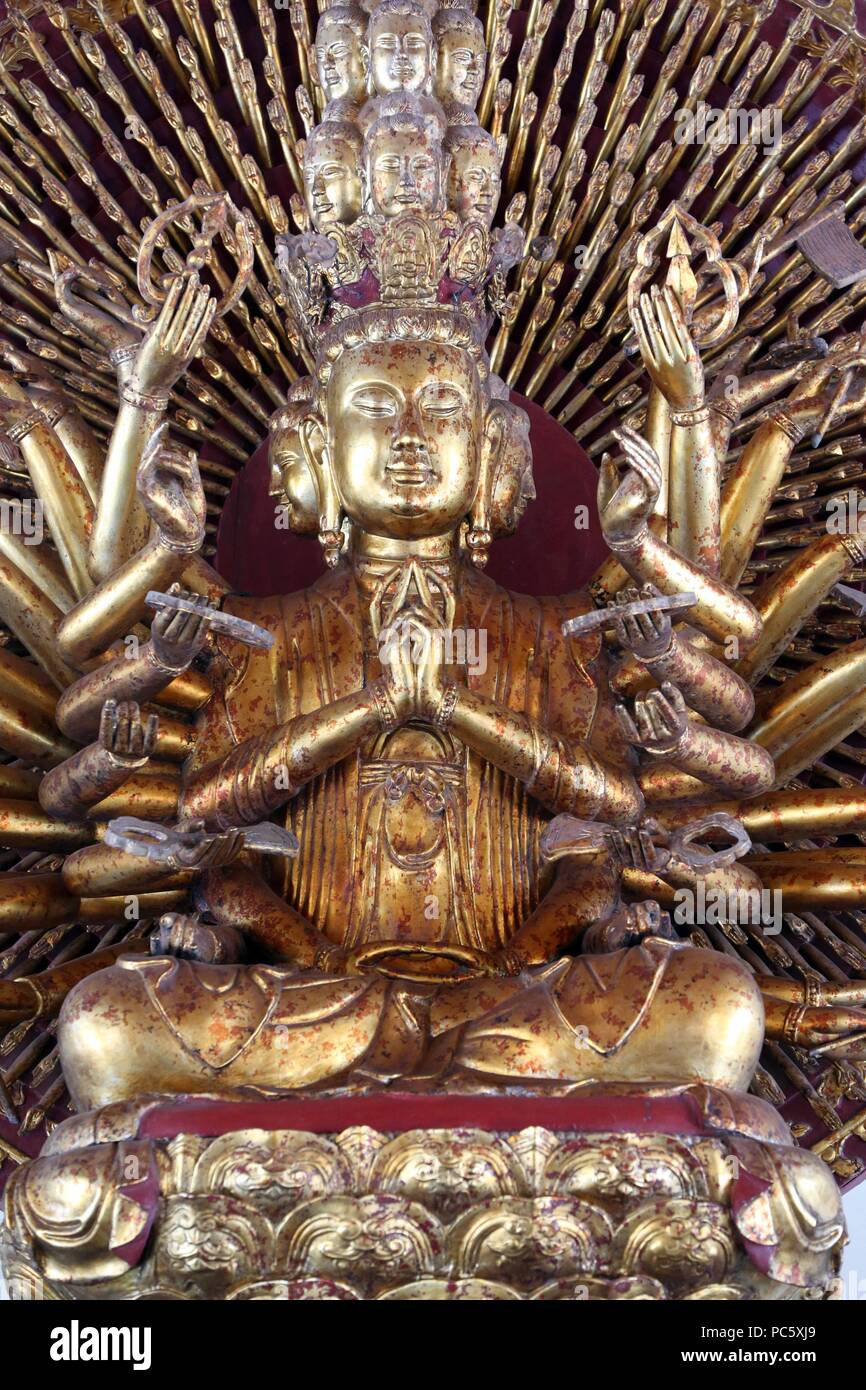 Linh Ung buddhist pagoda. Thousand-armed Avalokitesvara, the