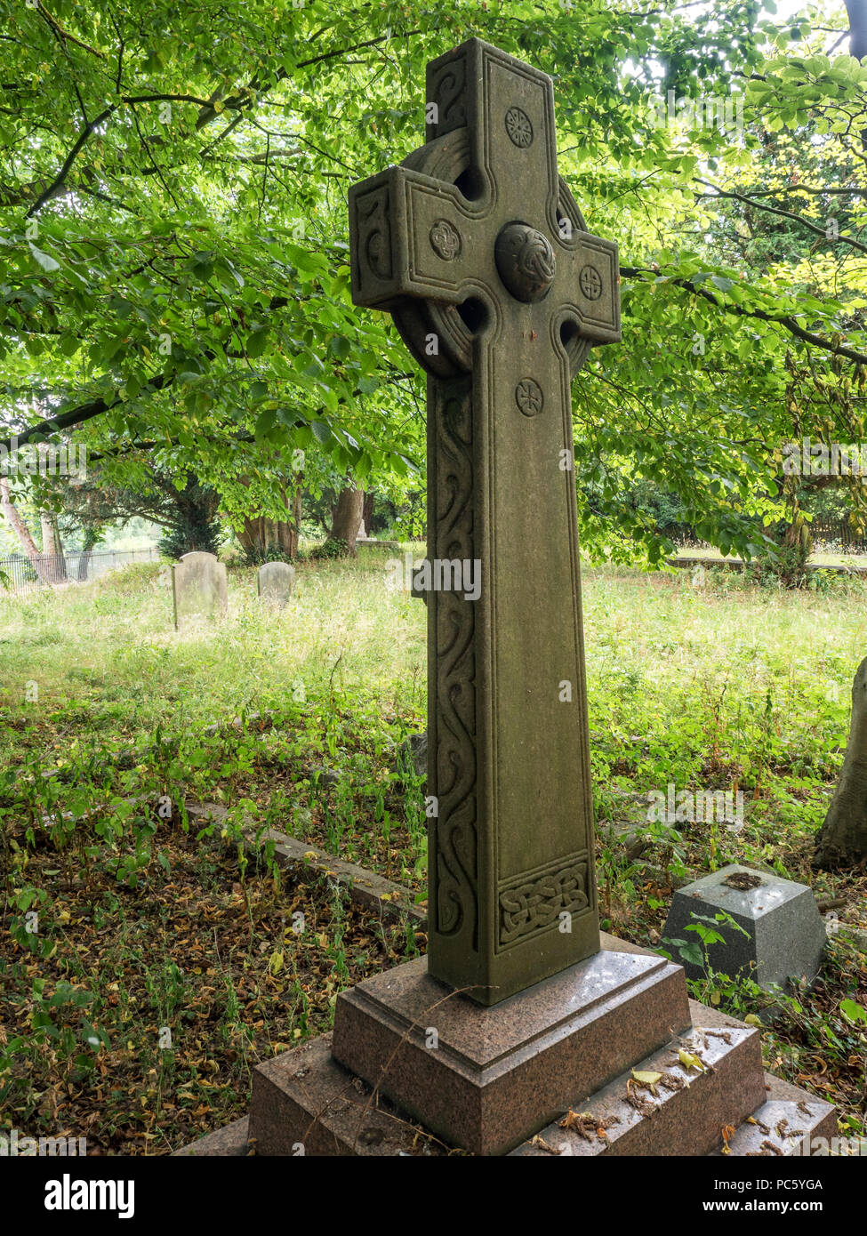 Celtic cross in the graveyard at St Andrews Old Church Bishopthorpe City of York Yorkshire England Stock Photo