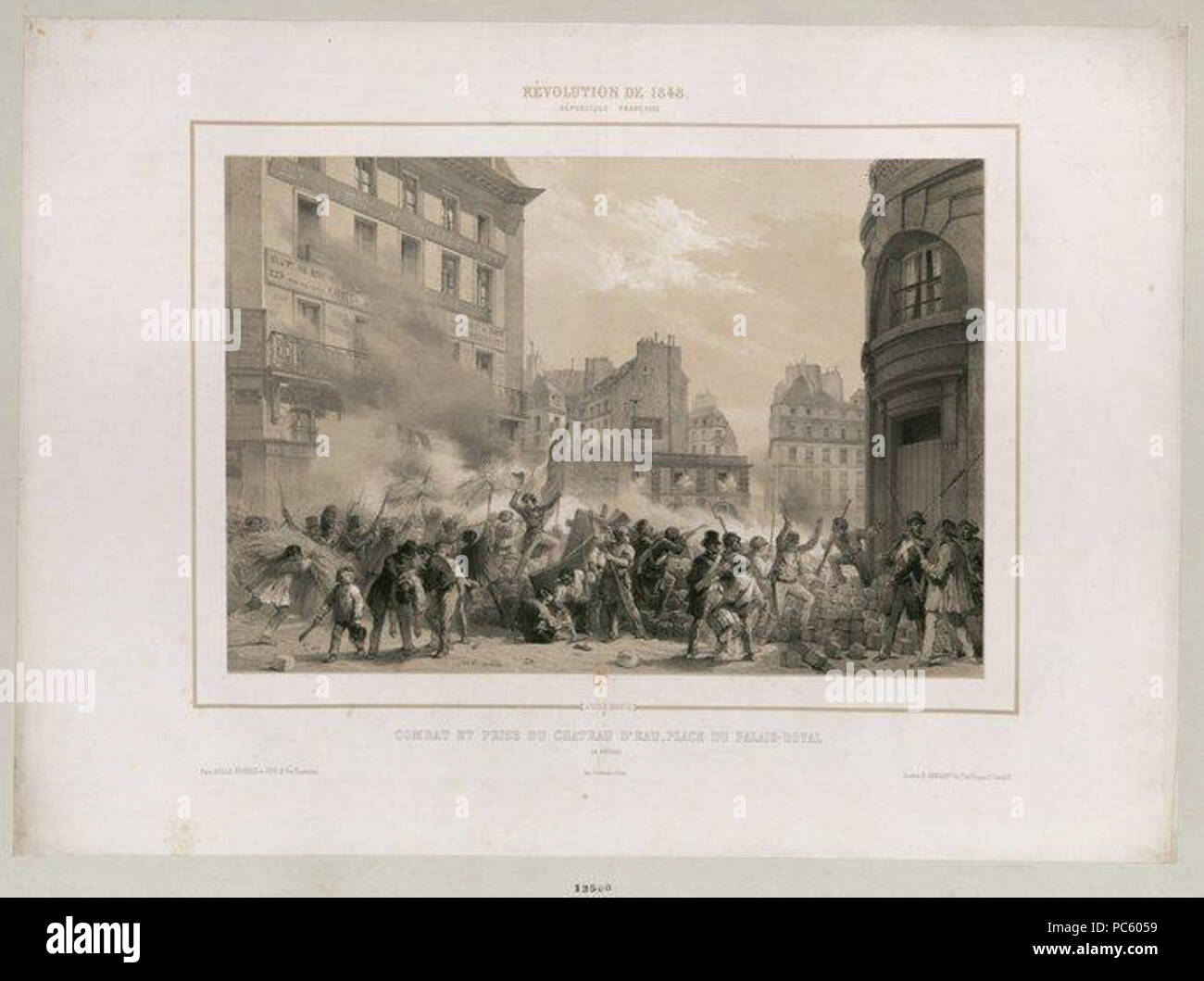 20 Combat et prise du Château d'Eau, place du Palais-Royal 24 Février 1848 Stock Photo