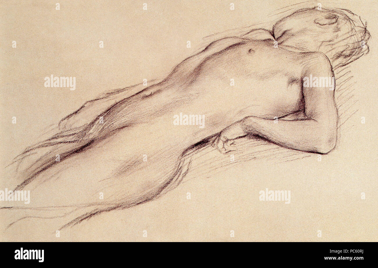 22 Degas-Femme-nue-étendue Stock Photo