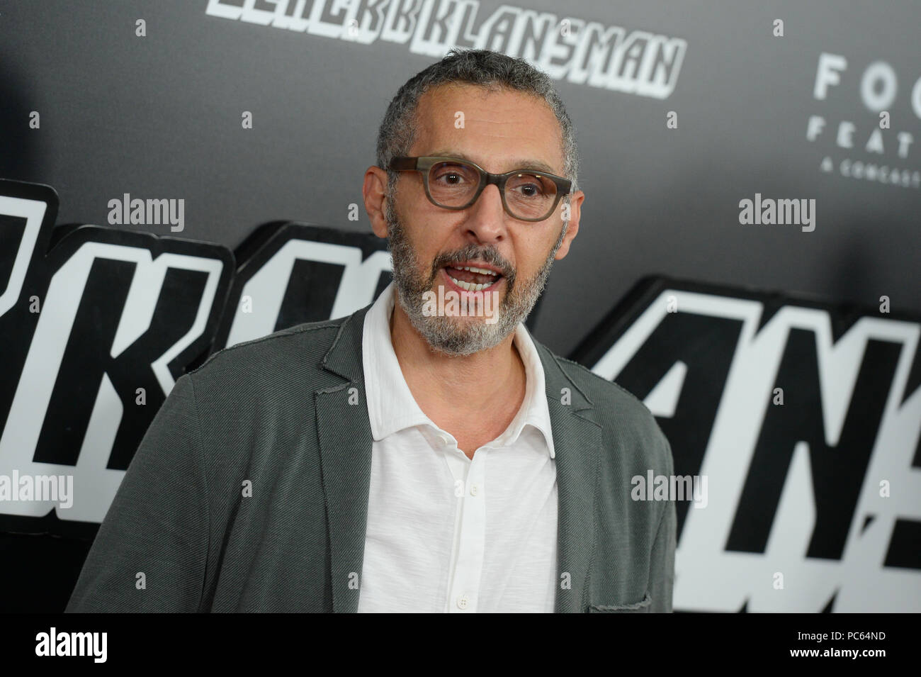 John Turturro attends New York Premiere Of 'BlacKkKlansman' at Brooklyn Academy of Music on July 30, 2018 in New York City. Stock Photo