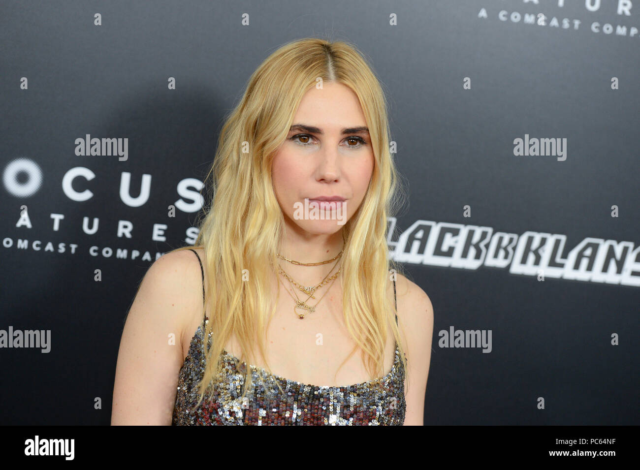 Zosia Mamet attends New York Premiere Of 'BlacKkKlansman' at Brooklyn Academy of Music on July 30, 2018 in New York City. Stock Photo