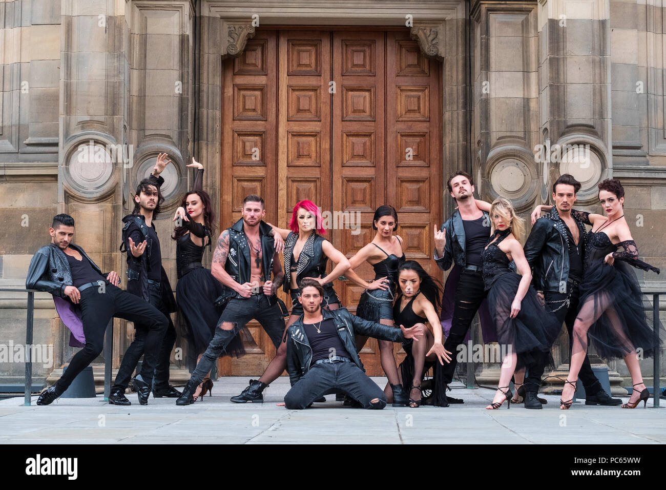 Edinburgh, Scotland, UK; 31 July, 2018. Dance group Burn the Floor: Rebels of Ballroom at a photo Call prior to performances the Edinburgh Fringe Festival. Appearing for the first time at the Fringe the company has reinvented Ballroom dance styles. Credit: Iain Masterton/Alamy Live News Stock Photo